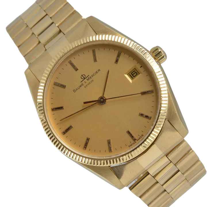  Baume & Mercier Riviera Classique Date 34MM champagne dial yellow gold 18KT TOP Condition 1985’s  