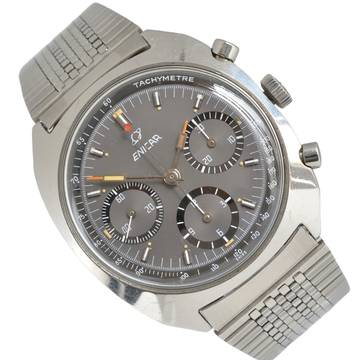  Enicar Ocean Pearl chronograph Gerhard Mitter Grey dial 1968’s  