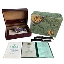 Thumbnail von Rolex Submariner Date 1680/8 Tropical purple dial yellow gold 18KT Full Set 1973's </h1>