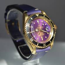 Thumbnail von Rolex Submariner Date 1680/8 Tropical purple dial yellow gold 18KT Full Set 1973's </h1>