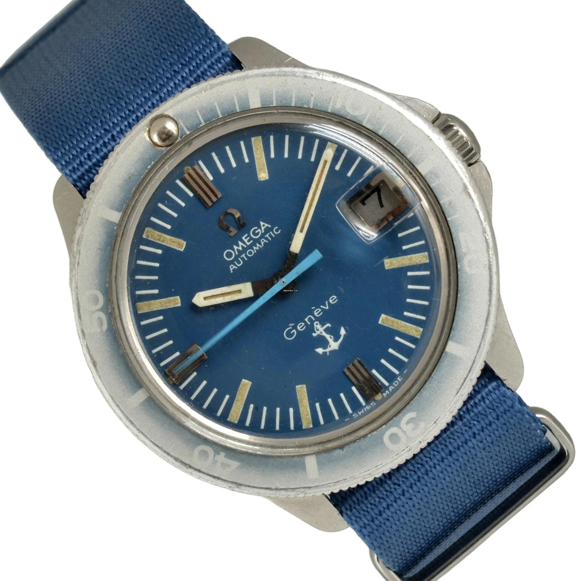  Omega Genève Admiralty Anchor blue navy dial 1968’s </h1> 