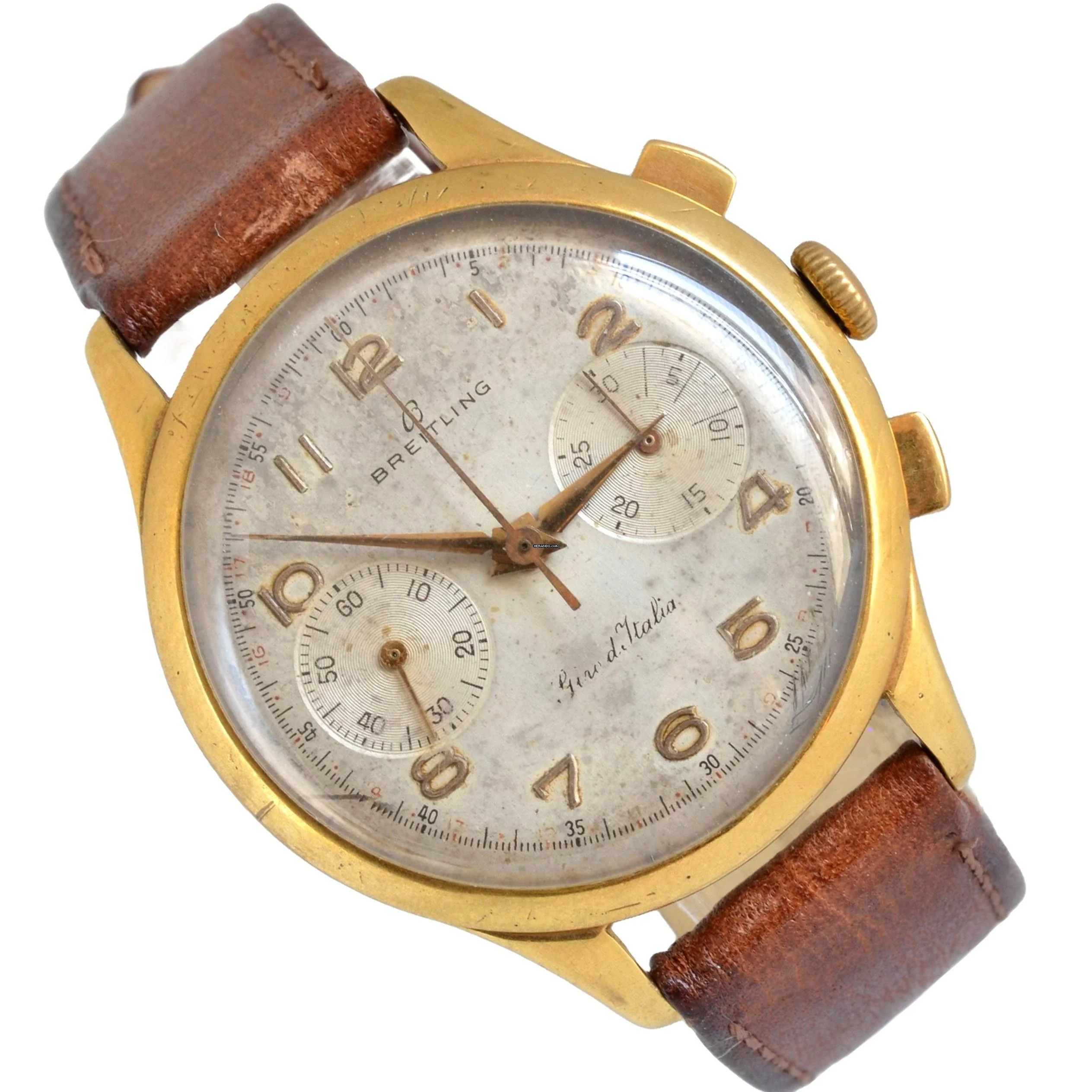 Breitling Chronograph oversize Giro d'Italia golden plated 1950’s