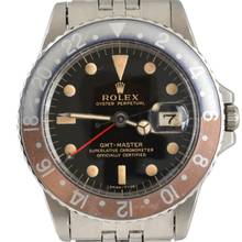 Thumbnail von Rolex GMT-Master 1675 black glossy dial gilt graphics 1966’s </h1>