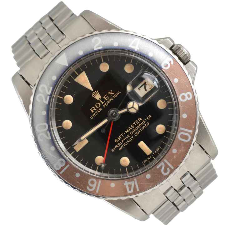  Rolex GMT-Master 1675 black glossy dial gilt graphics 1966’s </h1> 
