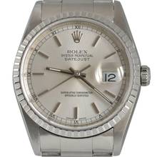 Thumbnail von Rolex Datejust 36 16220 Soleil silver dial Full Set 2003’s </h1>