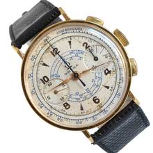 Thumbnail von Omega Classic Chronograph Oversize 37MM caliber 33.3 CHRO yellow gold 18KT 1941’s </h1>