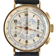 Thumbnail von Omega Classic Chronograph Oversize 37MM caliber 33.3 CHRO yellow gold 18KT 1941’s </h1>