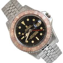 Thumbnail von Rolex GMT-Master 1675 Cornino Underline gilt dial pink bezel 1964’s </h1>