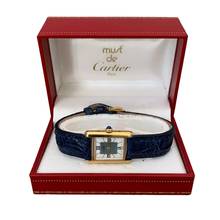 Thumbnail von Cartier Tank Vermeil Must de Tank Vermeil Art Deco 20MM golden plated quartz 1992’s </h1>