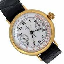 Thumbnail von Longines Chronograph Grands Prix Monopusher Porcelain dial gold 18KT 1930's </h1>