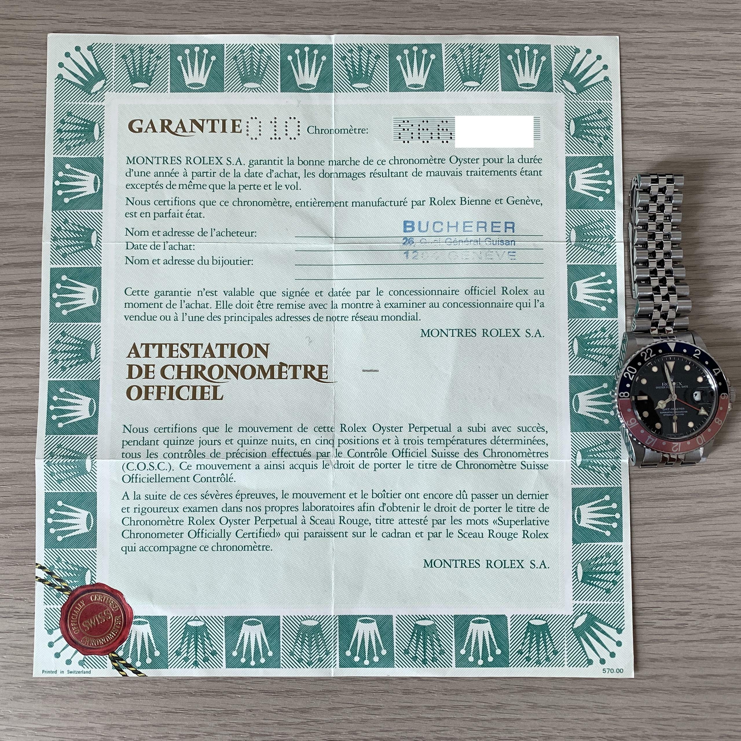 Thumbnail von Rolex GMT-Master 16750 Spider dial Full set 1985's </h1>