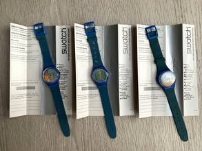 Thumbnail von Swatch Art special Jean-Michel Folon full series 3 watches signed Folon NEW Full Set 1987 </h1>