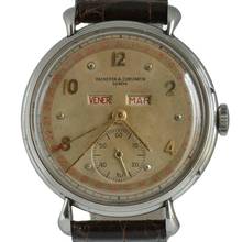 Thumbnail von Vacheron Constantin Historiques Triple Calendar 4241 steel grenè Ivory dial very rare 1943’s </h1>