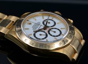 Thumbnail von Rolex Daytona 16528 Floating R94 Porcelain dial yellow gold 18KT Full Set 1988’s </h1>
