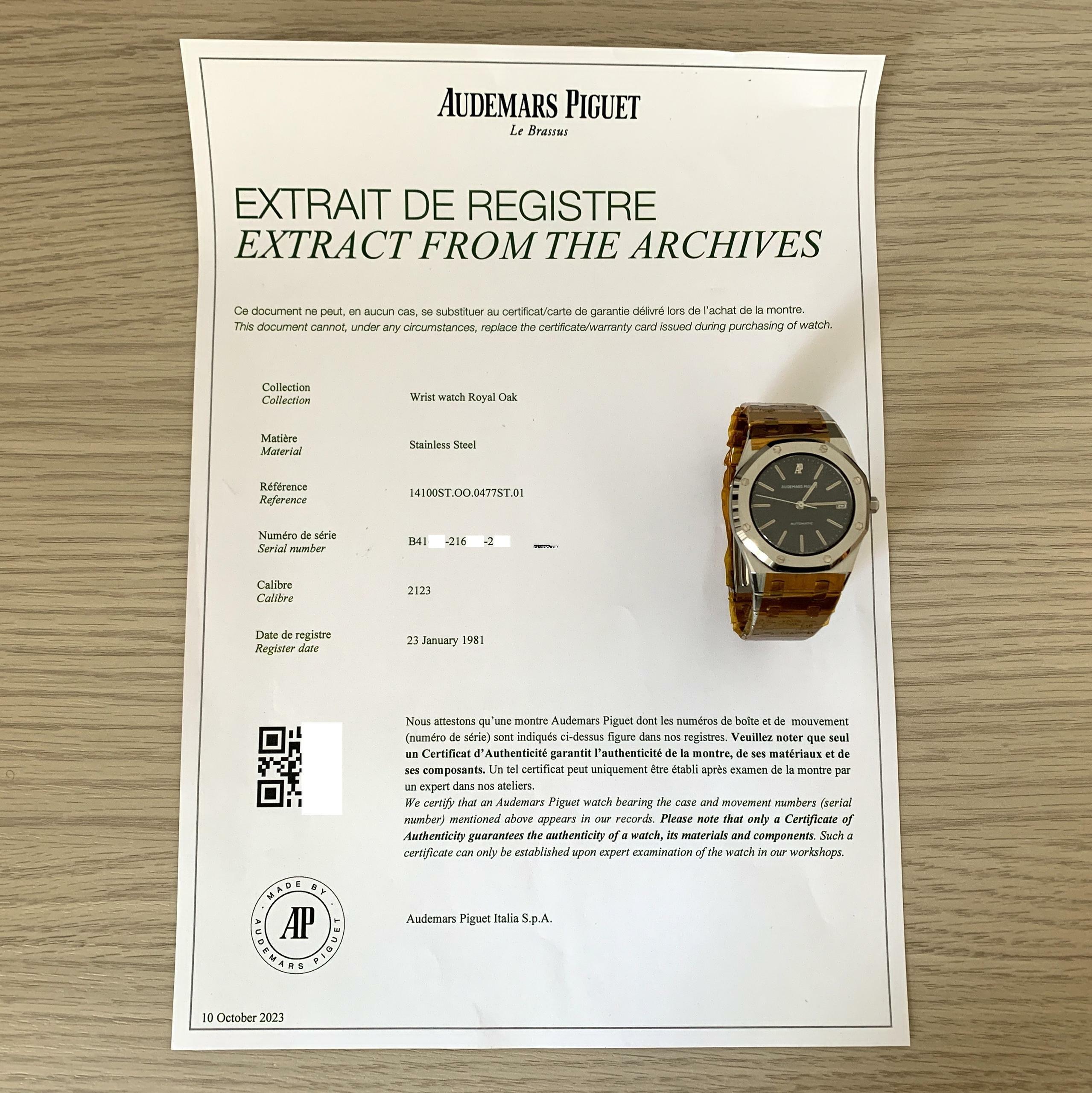 Thumbnail von Audemars Piguet Royal Oak 14100ST 36MM black dial automatic 1981’s