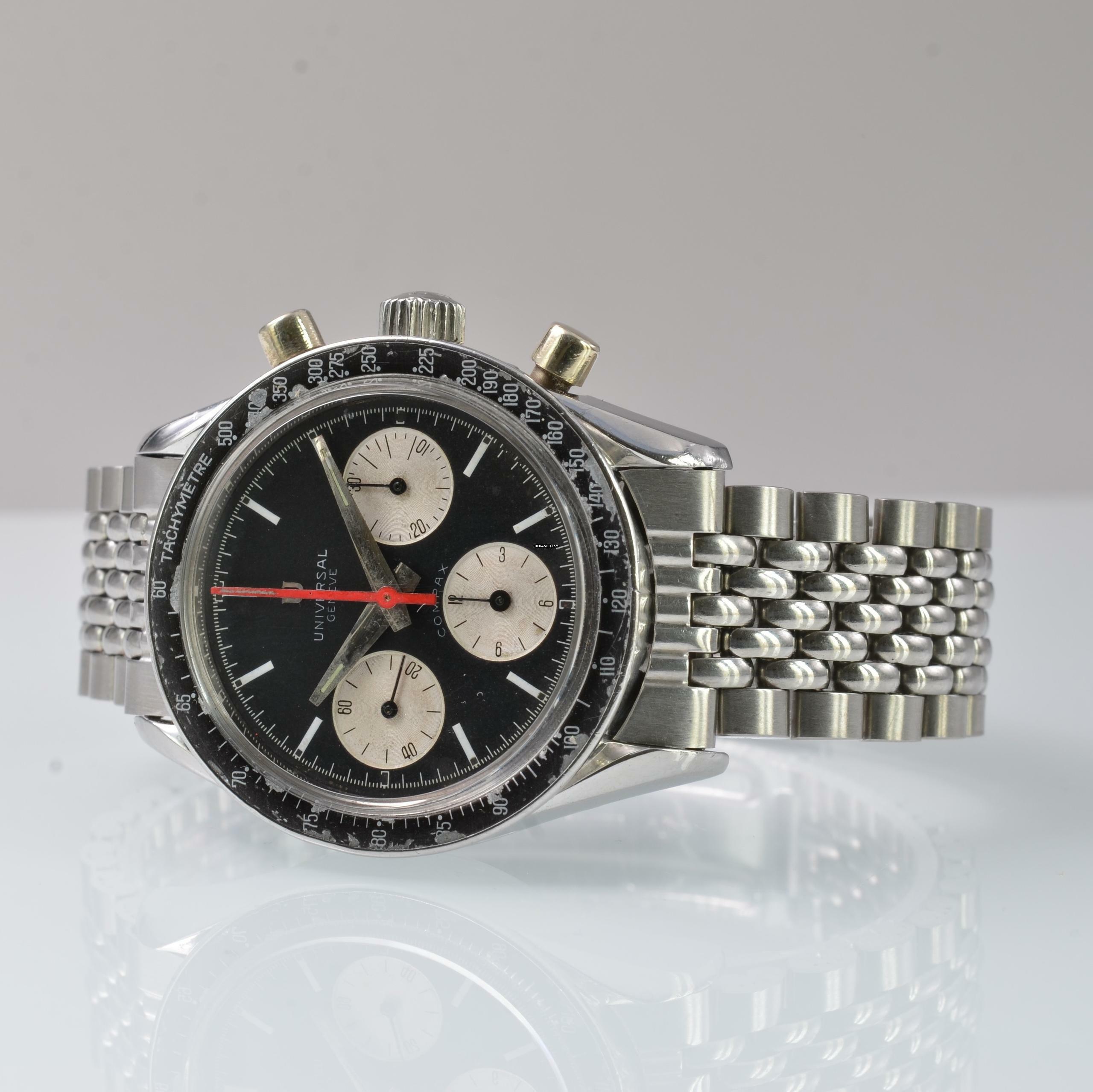 Thumbnail von Universal Genève Compax 885103/02 chronograph Nina Rindt Panda black dial 1965’s