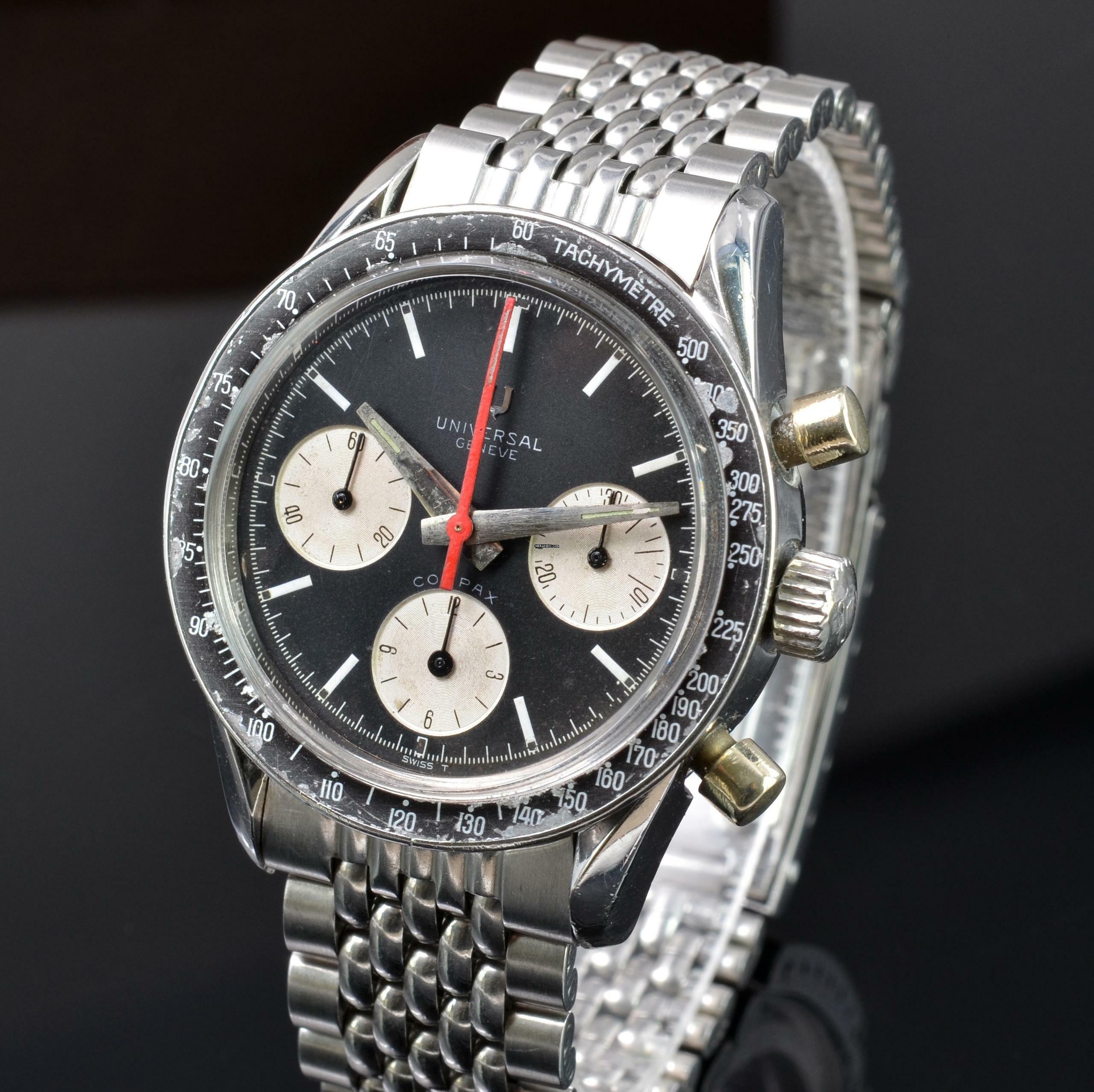 Thumbnail von Universal Genève Compax 885103/02 chronograph Nina Rindt Panda black dial 1965’s