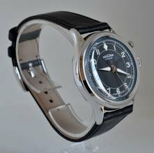 Thumbnail von Vulcain Cricket Tradition Alarm black dial Full Set Like NEW </h1>