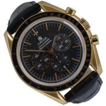  Omega Speedmaster Professional Moonwatch 27 CHRO C12 Anniversary yellow gold 18KT 1994's Full Set  