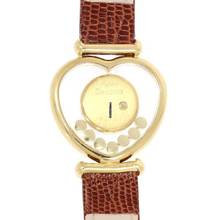 Thumbnail von Chopard Happy Diamonds Damenarmbanduhr Happy Diamonds Quarz in Herzform mit Brillanten und Diamanten aus 750 Gelbgold Schliesse vergoldet