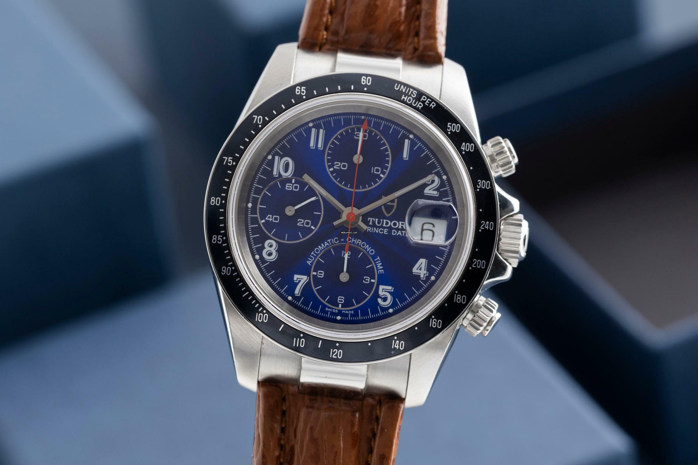 Tudor Prince Date Chronograph Edelstahl Automatik Herrenuhr Ref. 79260 Box