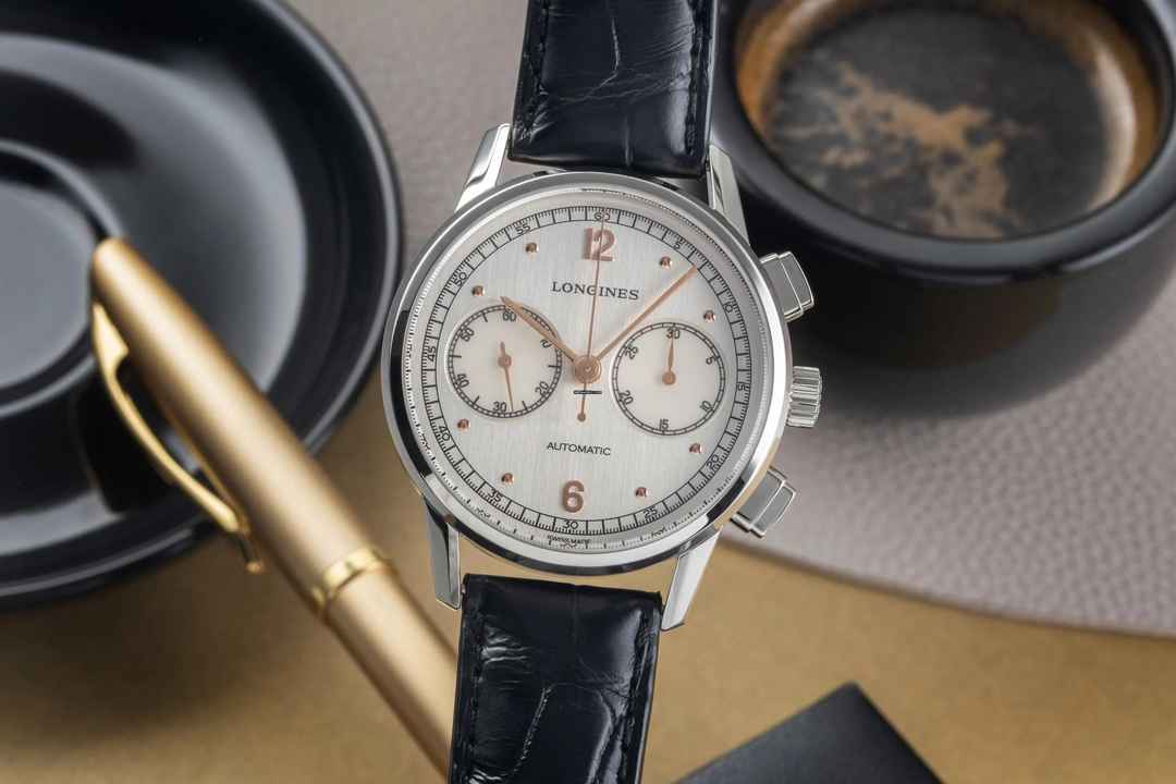  Longines Heritage Chronograph 1940 Stahl Automatik Herrenuhr Ref. L2.814.4.76.0  