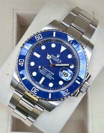  Rolex Submariner Date SMURF 116619LB Blue Dial White Gold Ve Submariner Date 