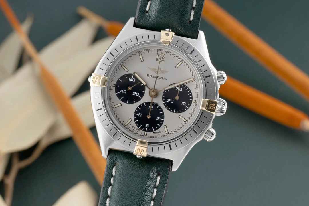  Breitling Callisto Chronograph Stahl vergoldet Handaufzug Herrenuhr Ref. 80520N  