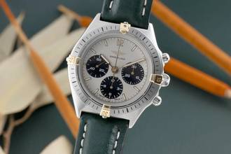 Thumbnail von Breitling Callisto Chronograph Stahl vergoldet Handaufzug Herrenuhr Ref. 80520N