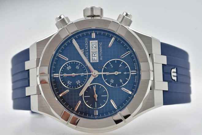  Maurice Lacroix AIKON Chronograph 44mm Limited Edition Blue Dial AI6038-SS00B </h1> 