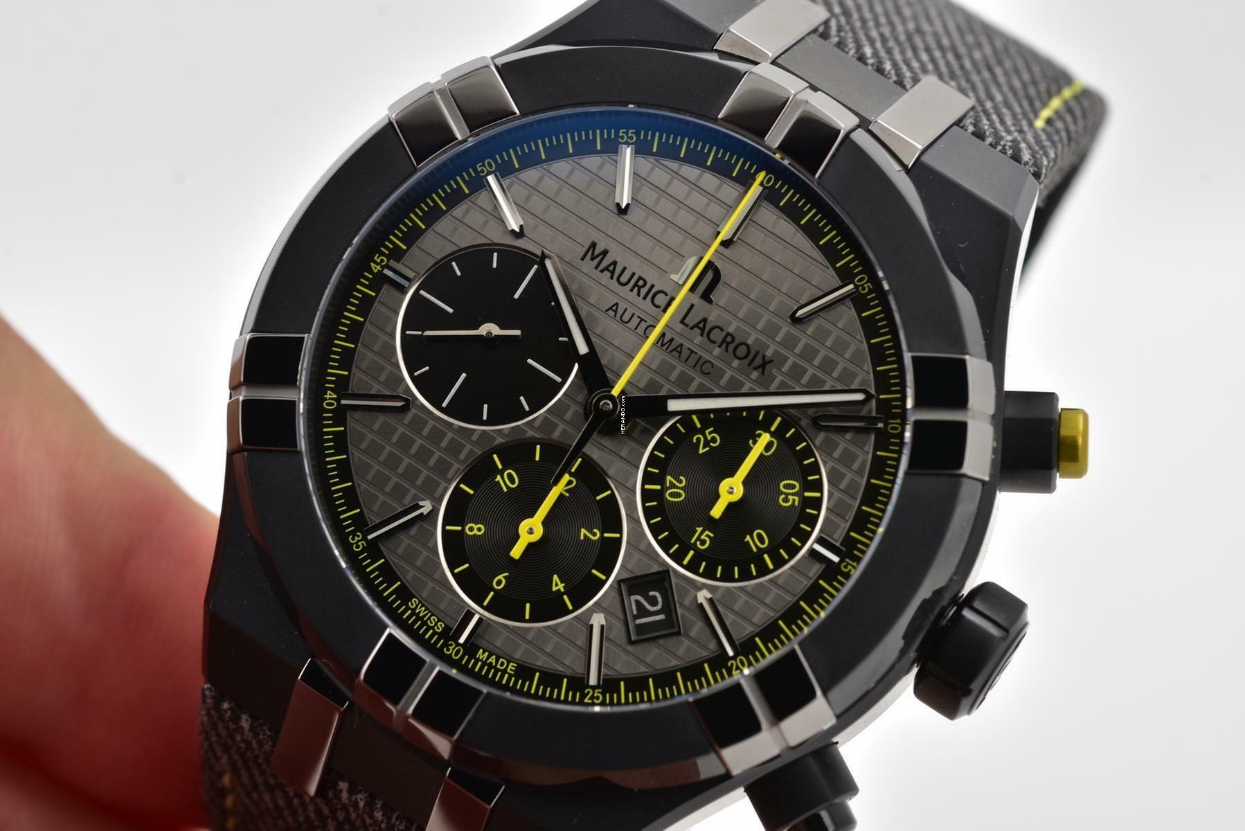 Thumbnail von Maurice Lacroix AIKON Chronograph 44mm Limited Edition Black Dial AI6018-PVB01 </h1>