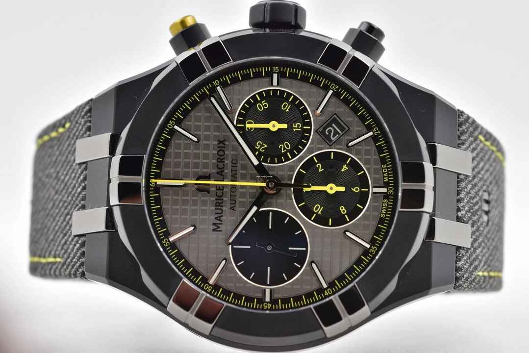  Maurice Lacroix AIKON Chronograph 44mm Limited Edition Black Dial AI6018-PVB01 </h1> 