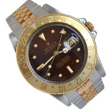 Thumbnail von Rolex GMT-Master 16753 Brown Tiger Eye Nipple dial Full Set 1986’s </h1>