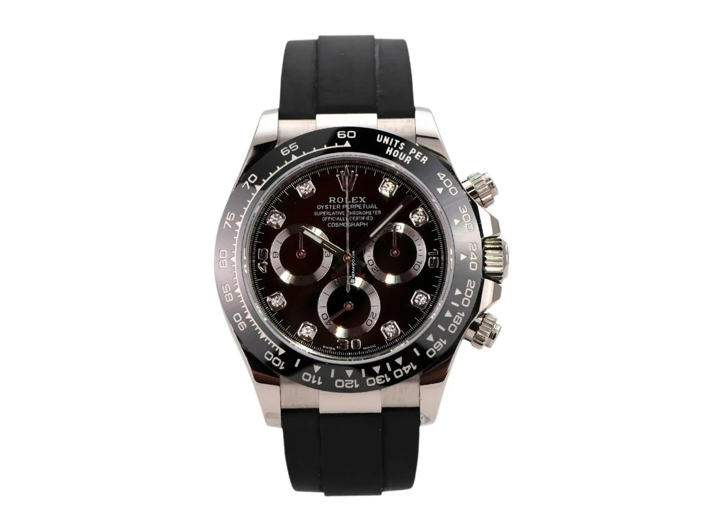  Rolex Daytona Weißgold / Oysterflex Ref. 116519LN Schwarz Diamant  