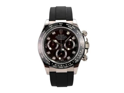  Rolex Daytona Weißgold / Oysterflex Ref. 116519LN Schwarz Diamant  