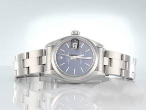 Thumbnail von Rolex Oyster Perpetual Lady Date Datejust 26mm Edelstahl Automatik Damen Stahl Damenuhr Stainless Steel Oyster-band Chronometer Blue Dial </h1>