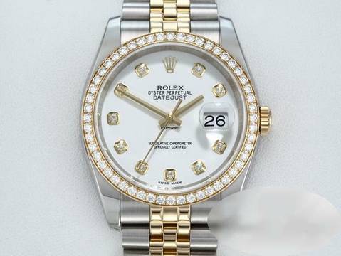  Rolex Datejust 36 36mm 116243 2011 Stahl Gelbgold 750 Diamanten Automatik Stainless Steel 18kt Yellow Gold Jubilé-band Chronometer Oyster White Dial  