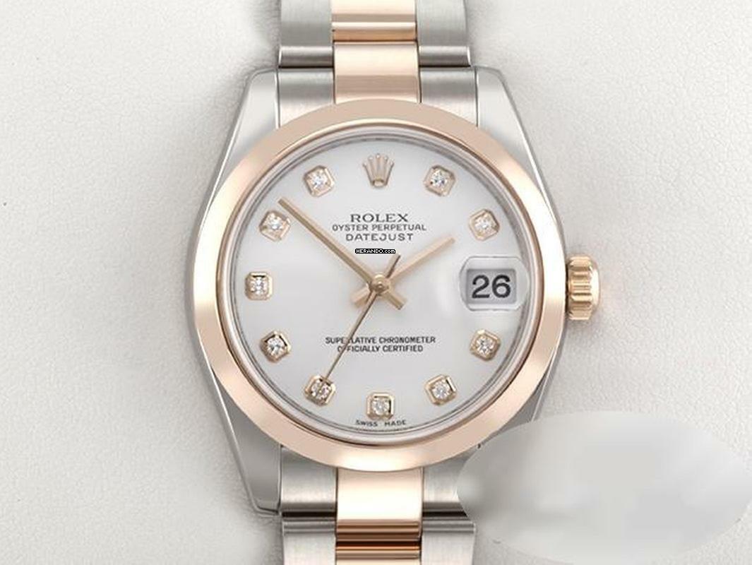  Rolex Datejust 31 31mm 178241 2010 Stahl Rosegold 750 Diamanten Automatik Stainless Steel 18kt Rose Gold Oyster-band Chronometer White Dial </h1> 