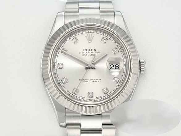  Rolex Datejust II 41mm 116334 2011 Stahl Weißgold Diamanten Automatik Stahl Stainless Steel 18kt White Gold Oyster-band Chronometer </h1> 