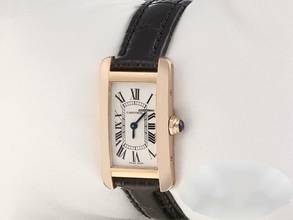 Thumbnail von Cartier Tank Américaine Lady Tank Americaine Rosegold 750 Lederband 2018 Damen 18kt Rose Gold </h1>