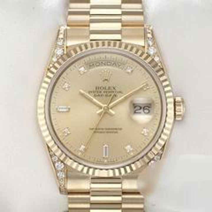  Rolex Day-Date 36 36mm 18338 1996 Diamanten Gelbgold 750 Automatik 18kt Yellow Gold President-band Chronometer Oyster </h1> 