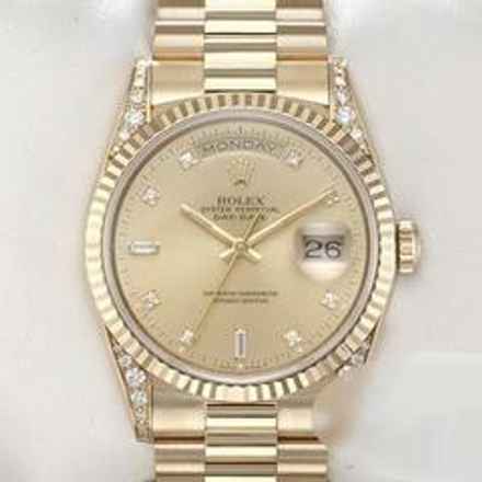  Rolex Day-Date 36 36mm 18338 1996 Diamanten Gelbgold 750 Automatik 18kt Yellow Gold President-band Chronometer Oyster </h1> 