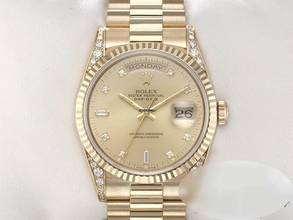 Thumbnail von Rolex Day-Date 36 36mm 18338 1996 Diamanten Gelbgold 750 Automatik 18kt Yellow Gold President-band Chronometer Oyster </h1>