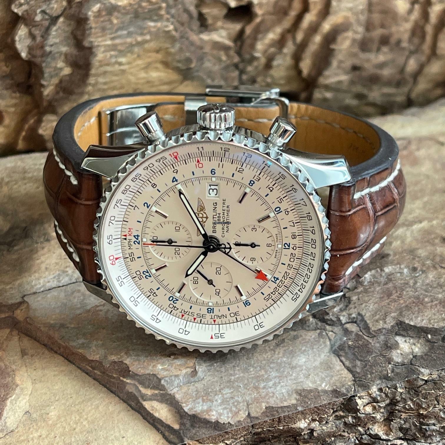 Thumbnail von Breitling Navitimer World GMT Chronograph - FULL SET 2015 - Ref. A2432212 </h1>