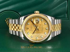 Thumbnail von Rolex Datejust 36 116233 Gold Jubilee Dial With Big Diamonds - Full Set 36mm </h1>