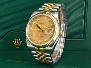 Thumbnail von Rolex Datejust 36 116233 Gold Jubilee Dial With Big Diamonds - Full Set 36mm