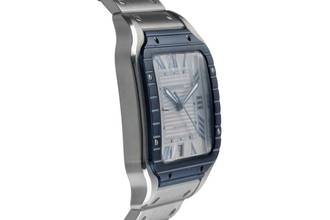Thumbnail von Cartier Santos De Cartier Blue Stahl Automatik Herrenuhr Ref. WSSA0047 Papiere