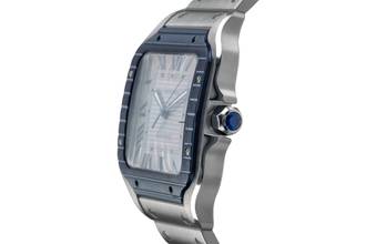 Thumbnail von Cartier Santos De Cartier Blue Stahl Automatik Herrenuhr Ref. WSSA0047 Papiere