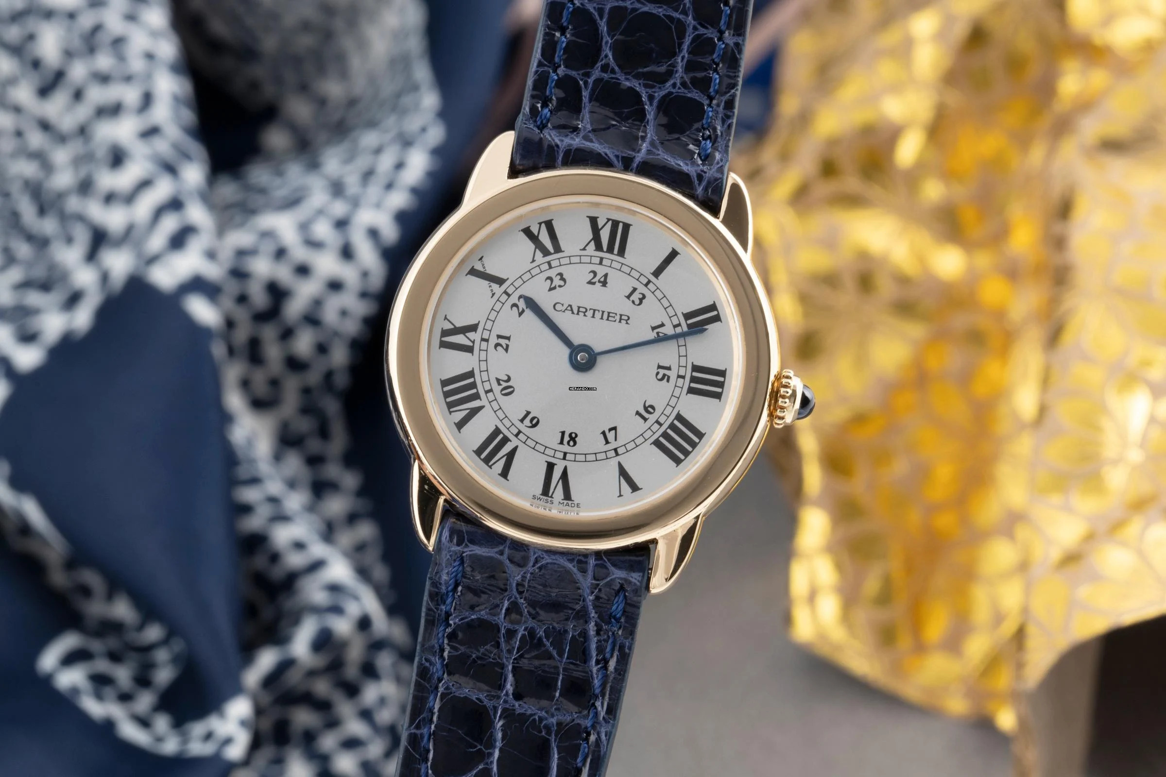 Cartier Ronde Solo de Cartier Lady Ronde Solo 18K (0,750) Gold/Stahl Damenuhr Ref. W6700355