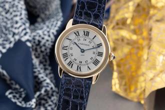 Thumbnail von Cartier Ronde Solo de Cartier Lady Ronde Solo 18K (0,750) Gold/Stahl Damenuhr Ref. W6700355